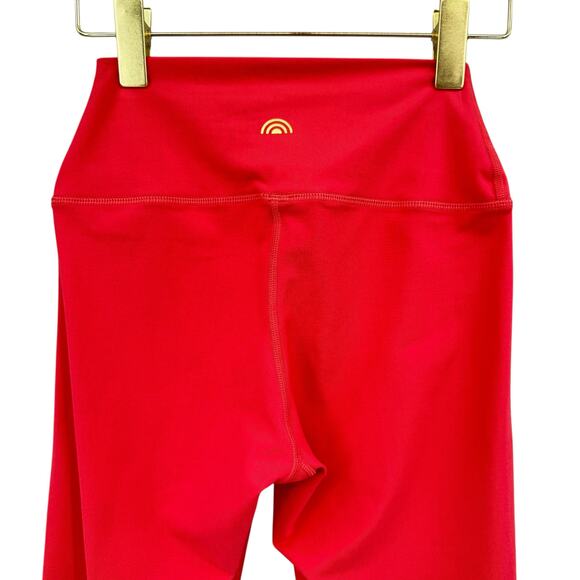 Playground Active Orange Color Block High Waist Cropped Buttery Soft Leggings - Picture 4 of 6